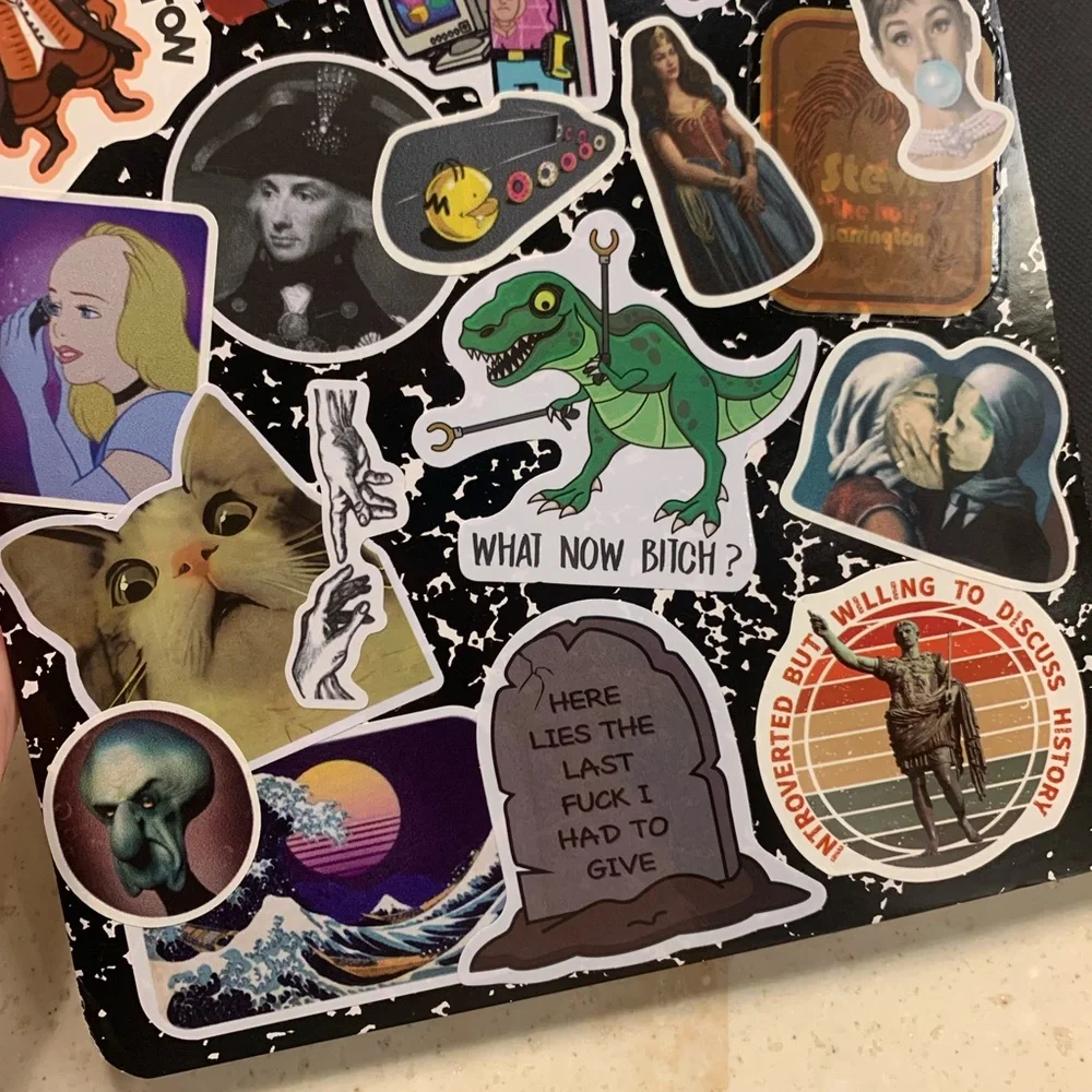 Brand New Sticker-Covered Composition Notebook. One-of-a-Kind